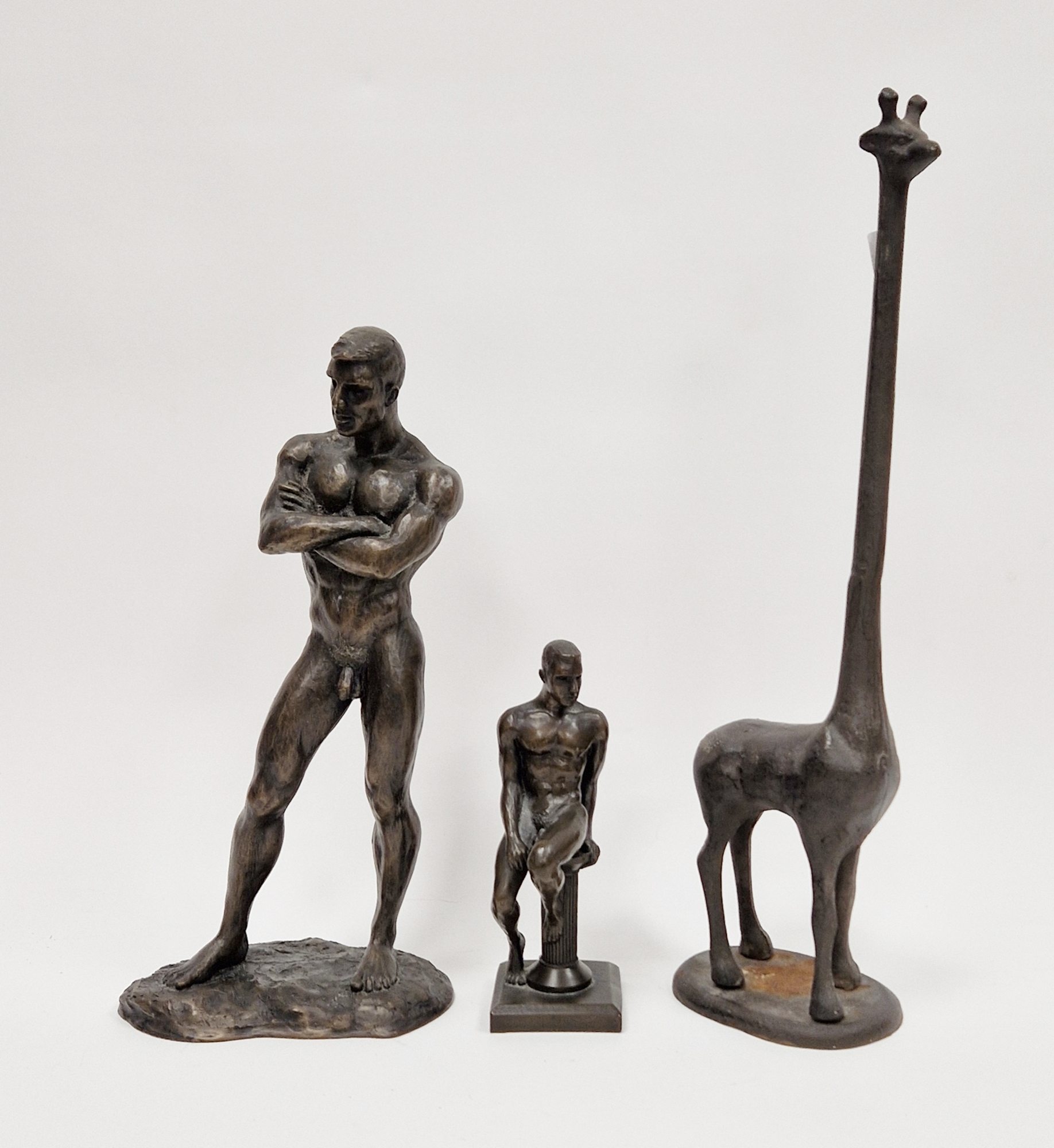 Martin Aston Fine Arts Limited bronze-effect figure of a male nude, 36cm high, in original fitted - Image 2 of 4