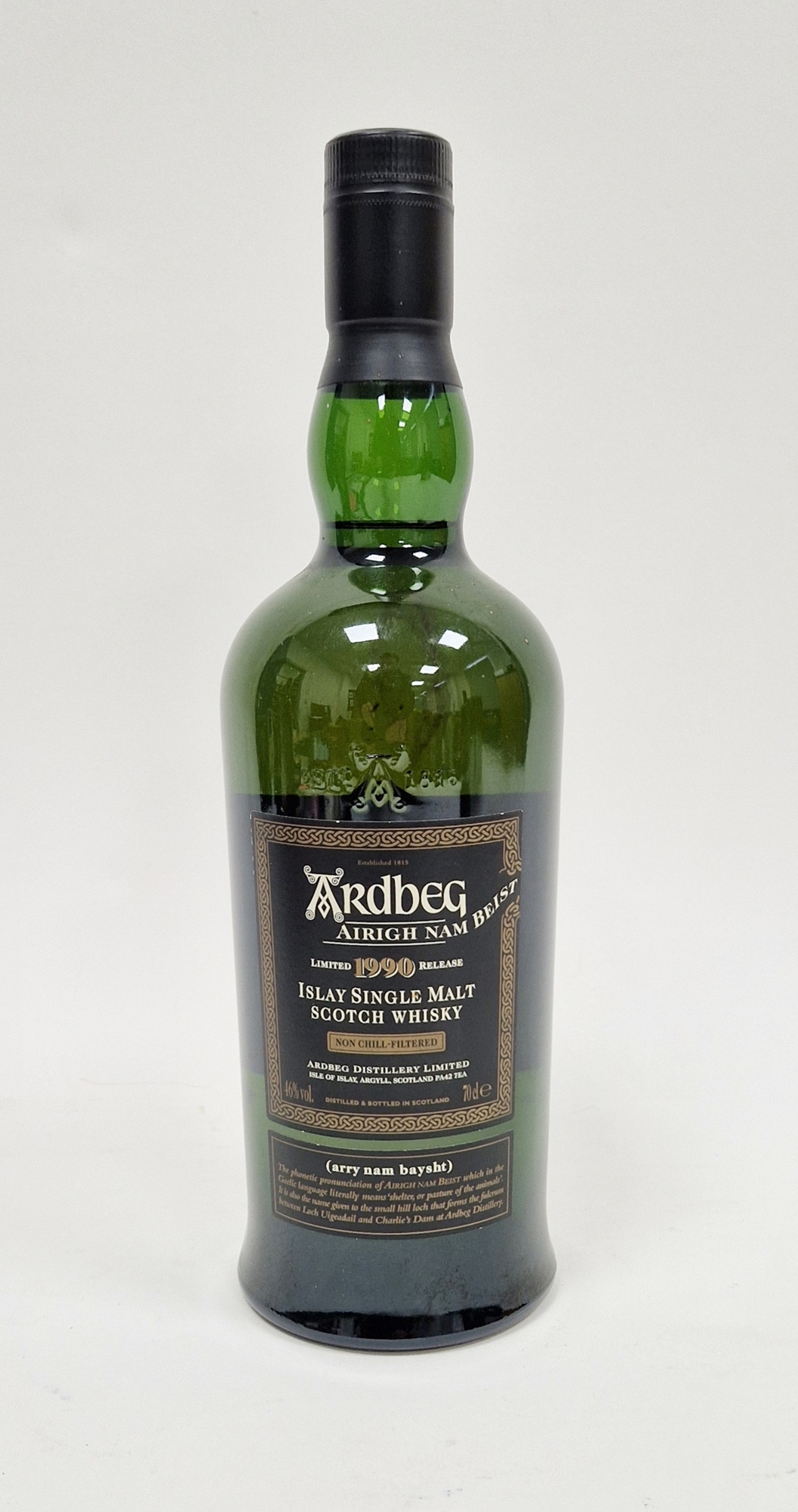 Ardbeg 1990 Airigh Nam Beist Islay single malt Scotch whisky, distilled in 1990, bottled 2006, 46%
