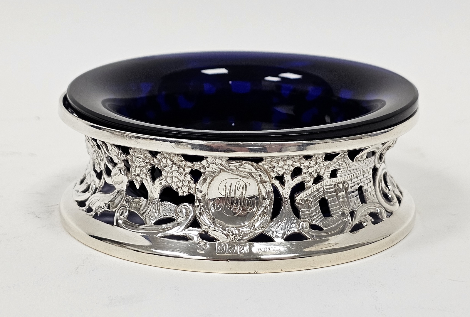 Early 20th century miniature silver dish ring of typical form decorated figures, buildings, - Image 2 of 6