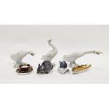 Three Lladro models of ducks, two Royal Copenhagen models of mice, a Royal Crown Derby imari pattern