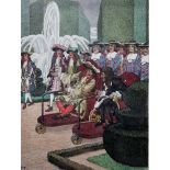 Pierre Brissaud (1885-1964) Watercolour "The King and Le Notre at Versailles", original illustration