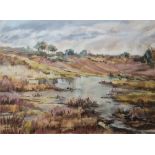 Joan Wilford (20th century) Pastel on paper "Deep Moor near Pilley", signed lower left, framed and