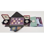 Collection of commemorative coins, including: two Coronation 40th Anniversary ER II Silver proof