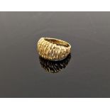 Mid 20th century 18ct gold open bark-pattern dress ring, 6.6g approx.  Condition Report Ring