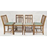 Set of four 20th century oak dining chairs with upholstered seat bases, 84cm high (4)