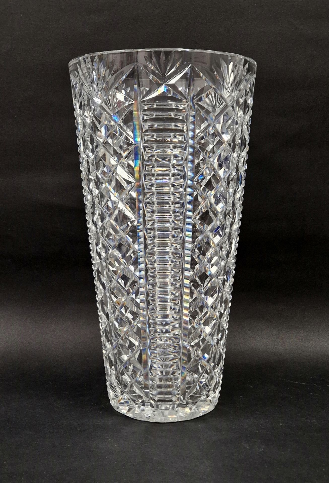 A substantial Waterford cut glass vase, height 14" The vase was presented to the Senior Vice- - Image 2 of 8