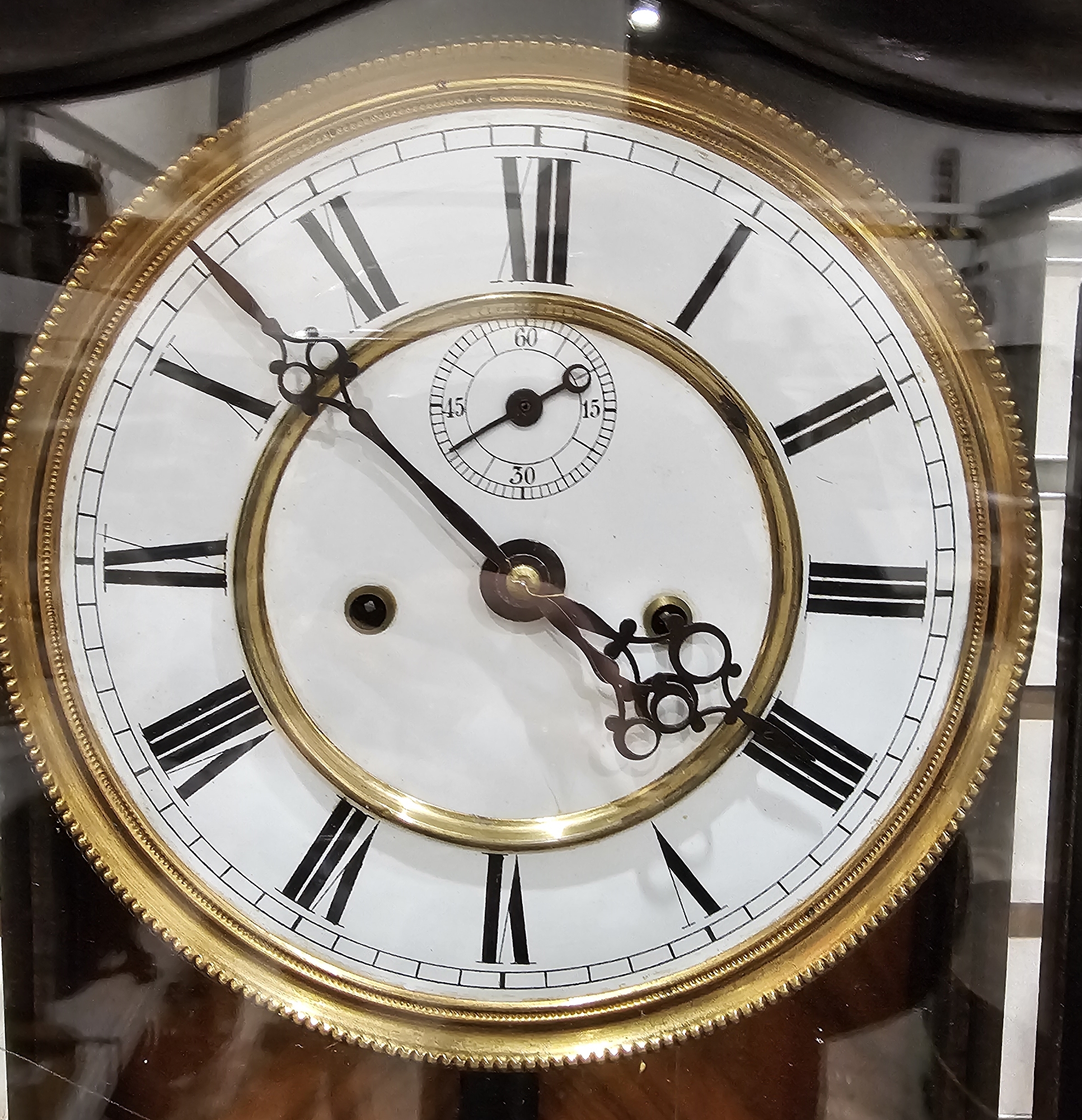 19th century Vienna-style walnut regulator clock, with a white enamel dial, with black Arabic - Image 2 of 6