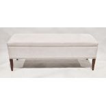 John Lewis ottoman of rectangular form, on wooden legs, 50cm high x 134cm wide x 43cm deep