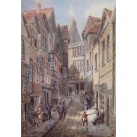 Alfred Edward Parkman (1852-1930) Two watercolours "Pithay, Bristol", street scene, signed and dated