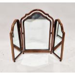 Victorian mahogany three-fold dressing table mirror, 67cm high  Condition Report Surface