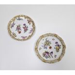 Two Dresden porcelain small circular plates, late 19th century, underglaze blue cross swords