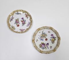 Two Dresden porcelain small circular plates, late 19th century, underglaze blue cross swords