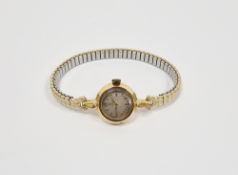 Vintage Tudor 18ct gold cased lady's wristwatch, the circular dial with baton hour markers, 17-jewel