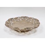 Silver pedestal dish by Atkin Bros, Sheffield 1929 of shaped circular form, the moulded and