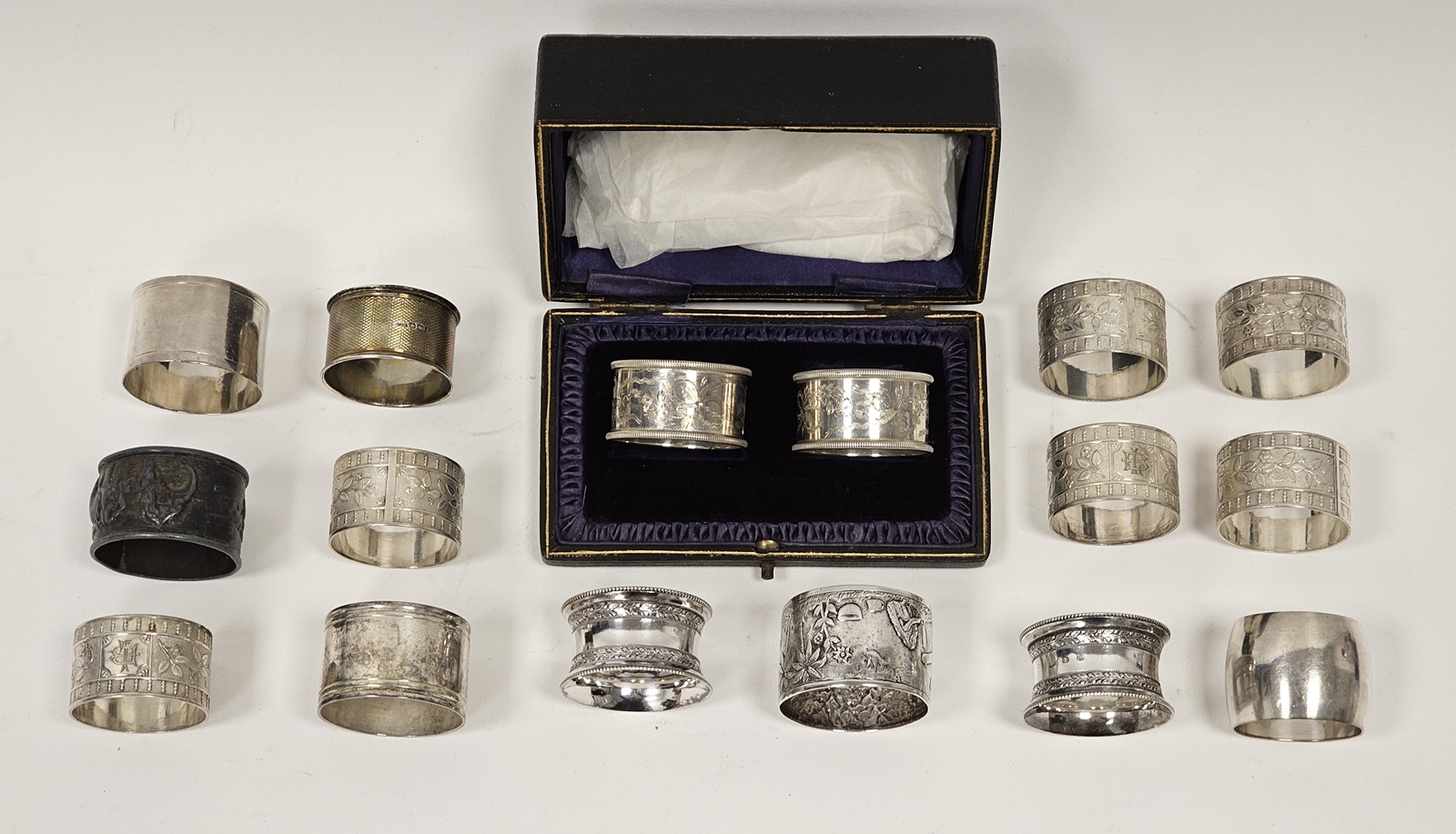 A collection of various silver and white metal napkin rings, including British and continental - Image 2 of 2