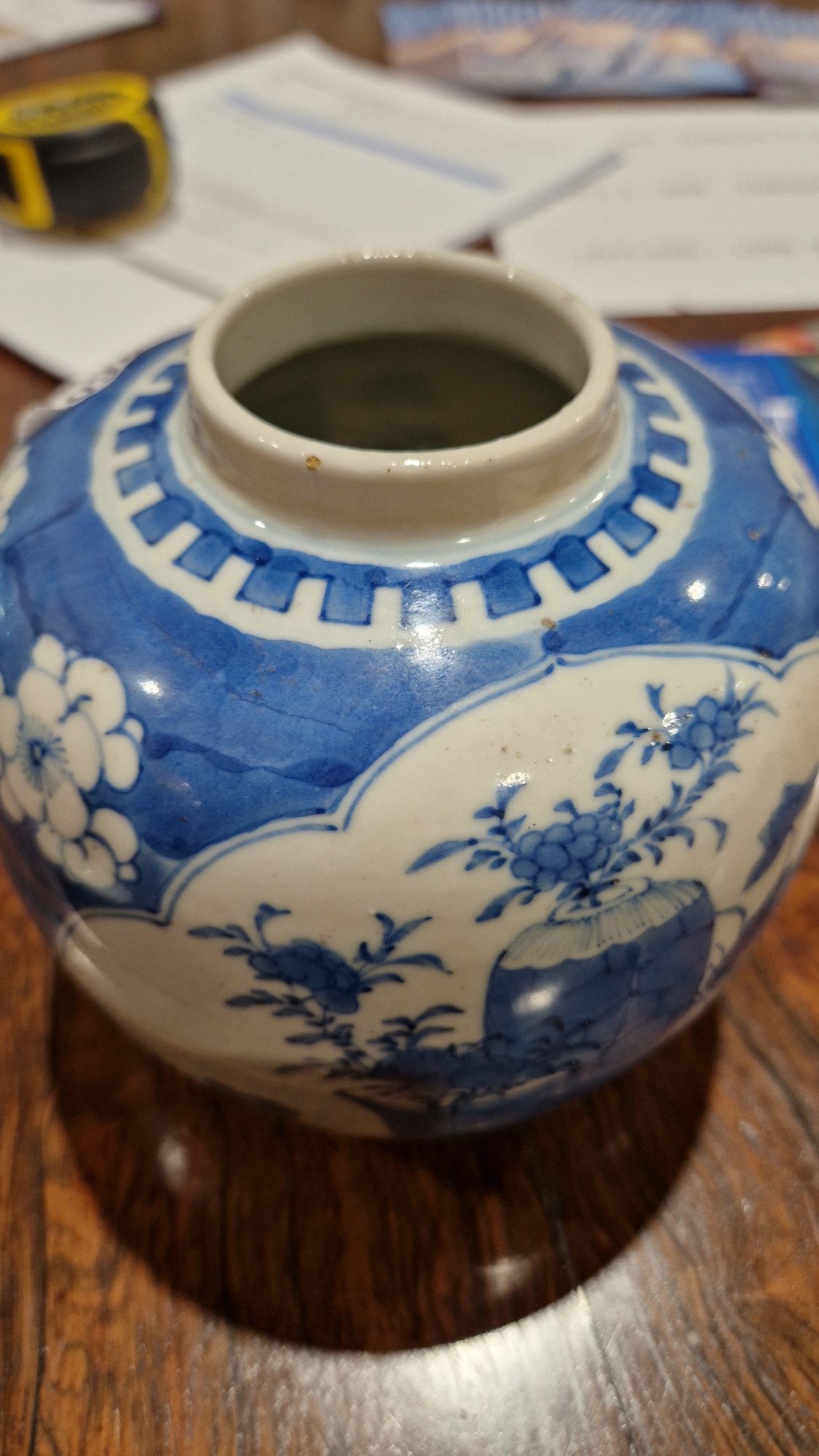 Chinese porcelain ginger jar and cover, 19th century, underglaze blue four-character mark, painted - Image 9 of 16