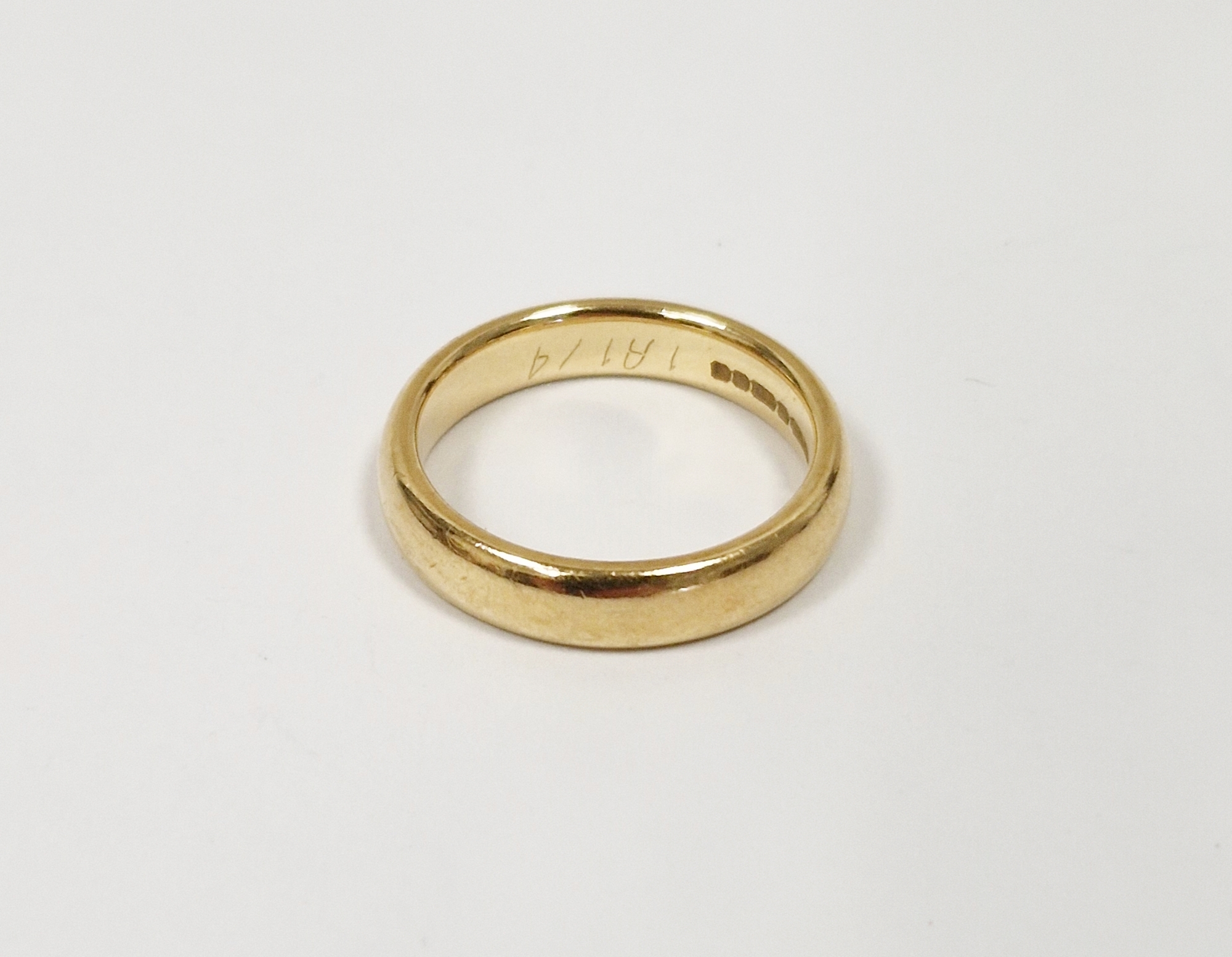 18ct gold wedding band, 5g approx., size K