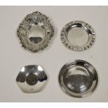 Four various silver dishes, including a QEII commemorative silver jubilee circular silver dish and