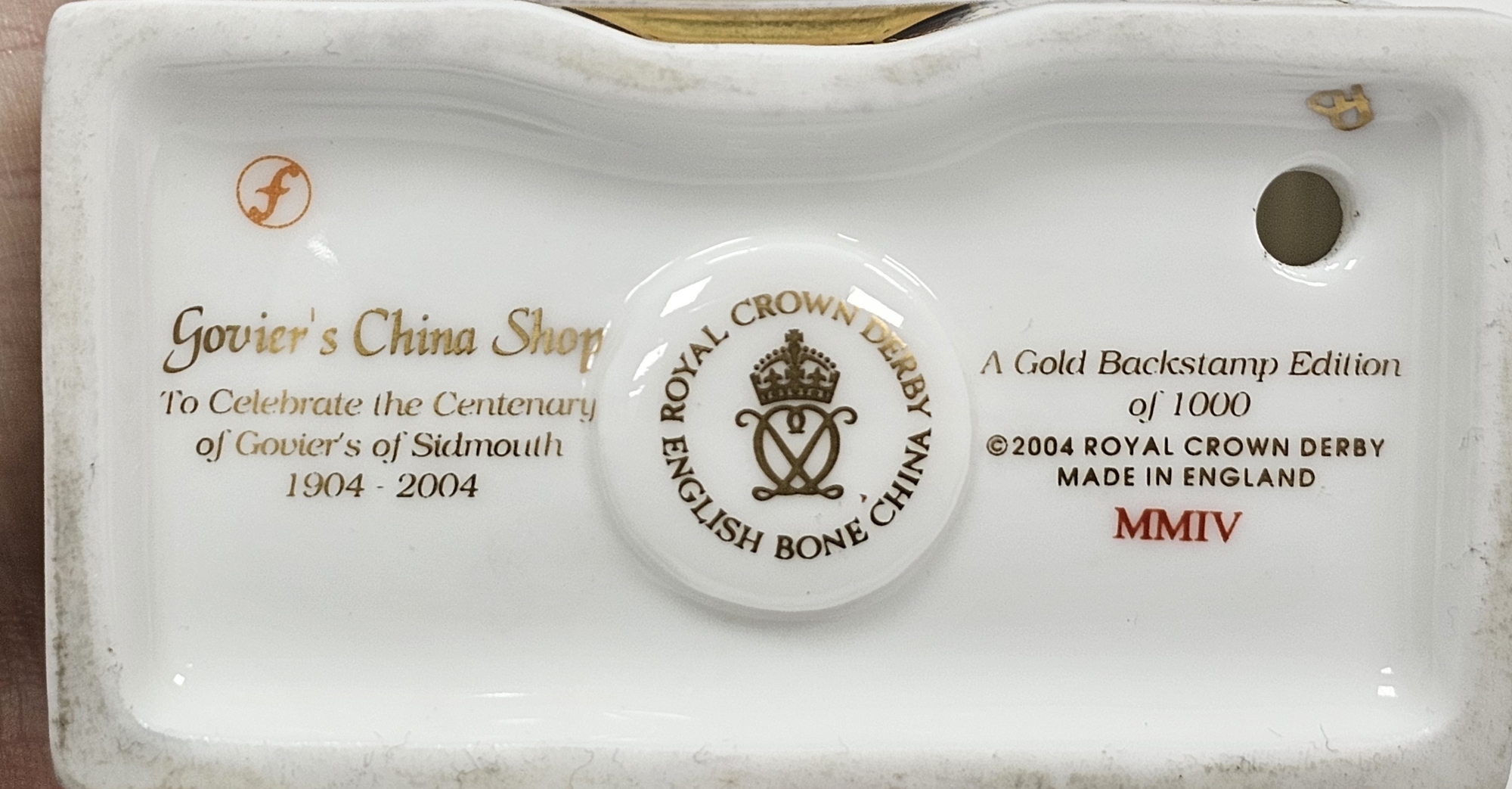 Five Royal Crown Derby bone china Imari teddy bear paperweights, a bank vole and a model of Govier's - Image 6 of 6