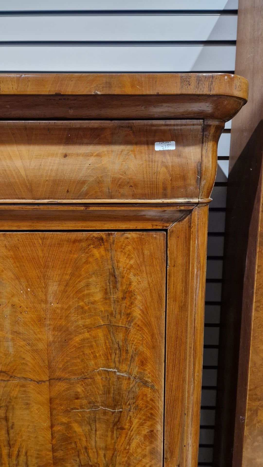 Empire-style walnutwood secretaire a abattant with ovolo cornice, ogee-fronted frieze drawer above - Image 5 of 47