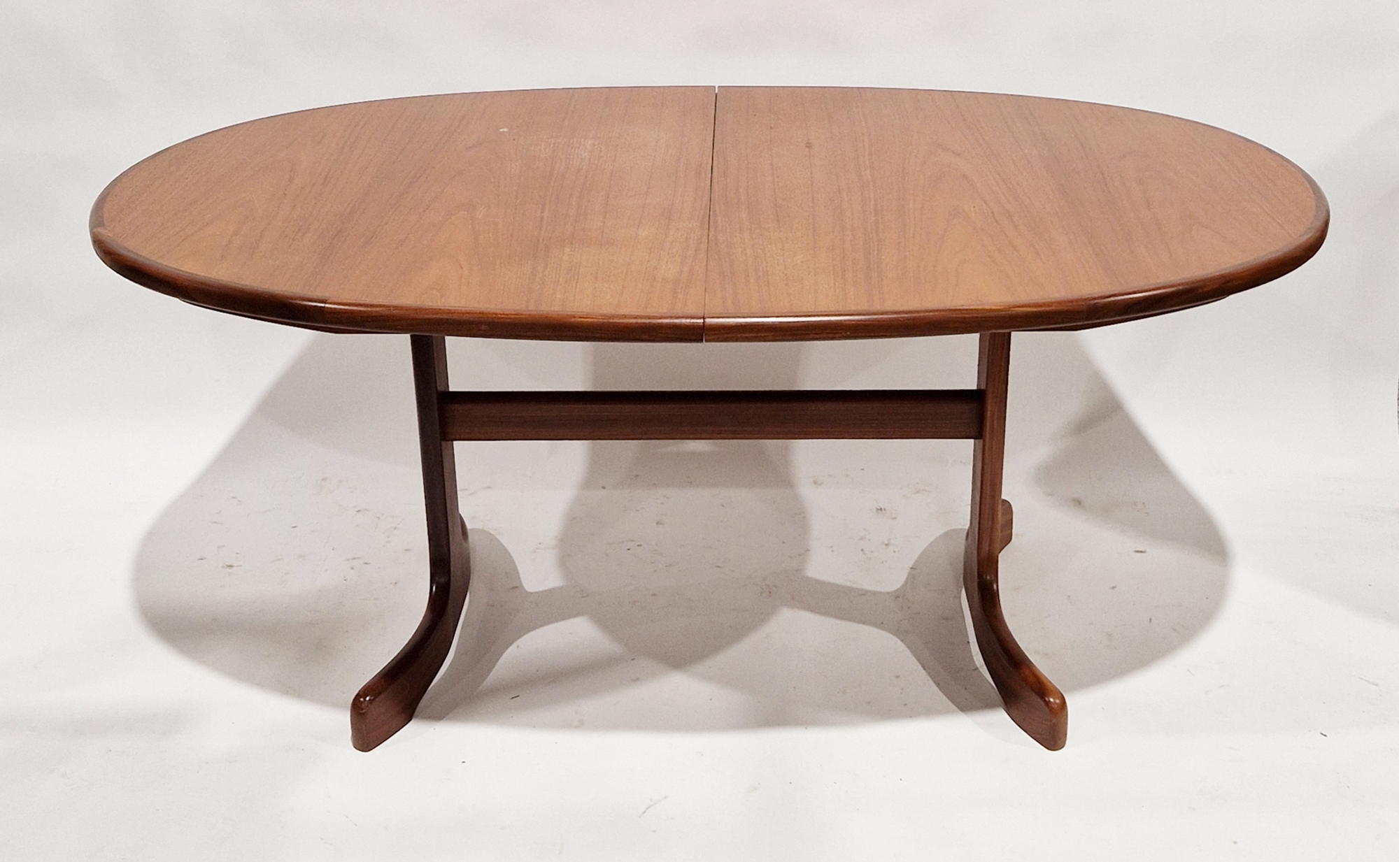 G Plan "Fresco" teak mid century D-end dining table and four chairs, the table with flip-up centre - Image 2 of 3