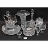 Large quantity of cut glassware, to include decanter, vases, drinking glasses bowls etc, various