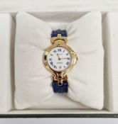 Zenith Via Veneto lady's gold-plated wristwatch, the dial having blued Roman numerals denoting hours