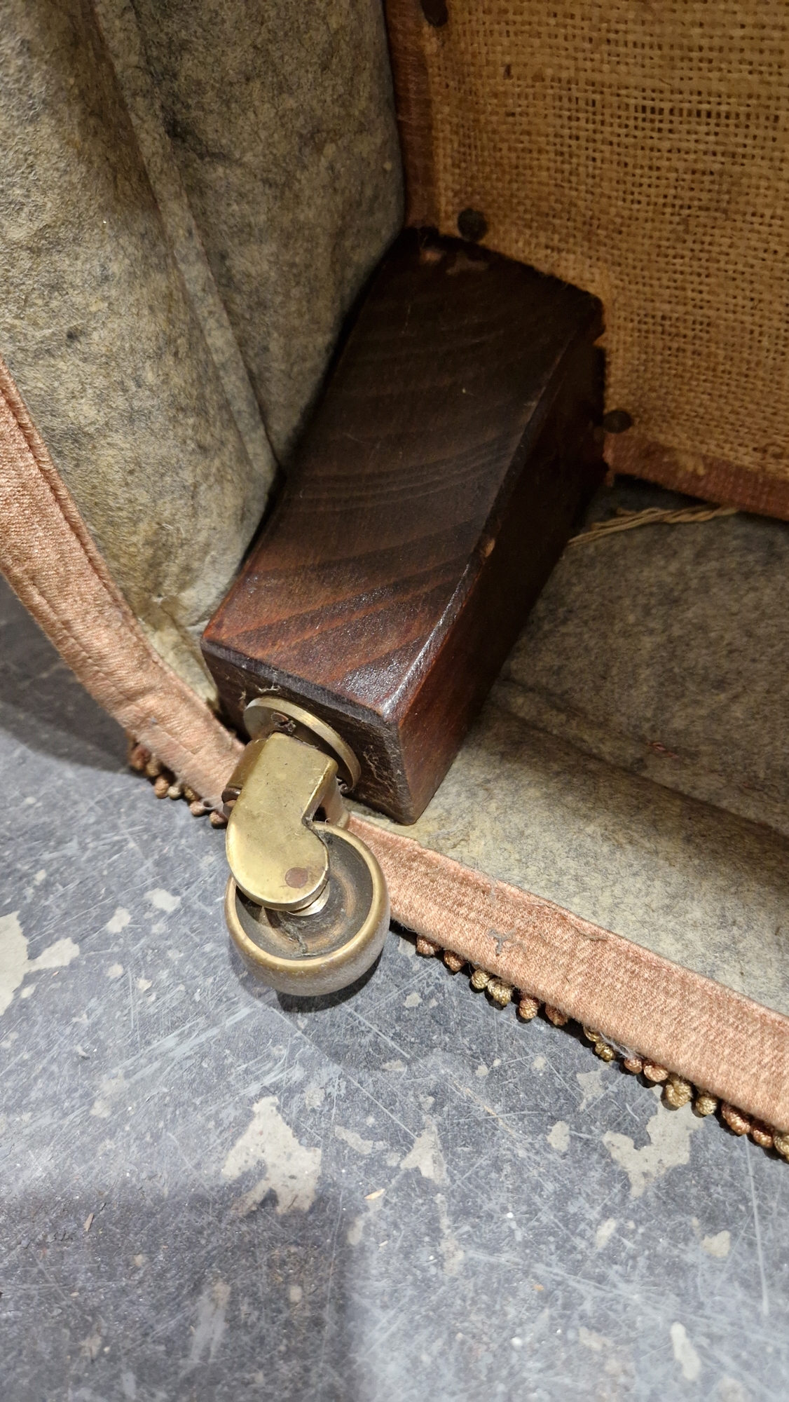 Late 19th/early 20th century Howard & Sons upholstered armchair with later upholstery, on mahogany - Image 23 of 24