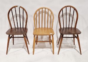 Pair of mid century Ercol dining chairs and another similar, largest 85cm high (3)
