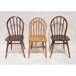 Pair of mid century Ercol dining chairs and another similar, largest 85cm high (3)