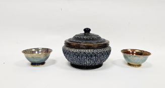LOT WITHDRAWN; Two Mintons small lustred sugar bowls, each printed and painted in the cloisonne