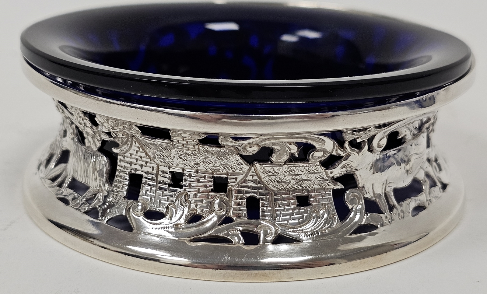 Early 20th century miniature silver dish ring of typical form decorated figures, buildings, - Image 4 of 6