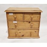 Late 19th/early 20th century pine chest of drawers comprising two short and two long drawers, each