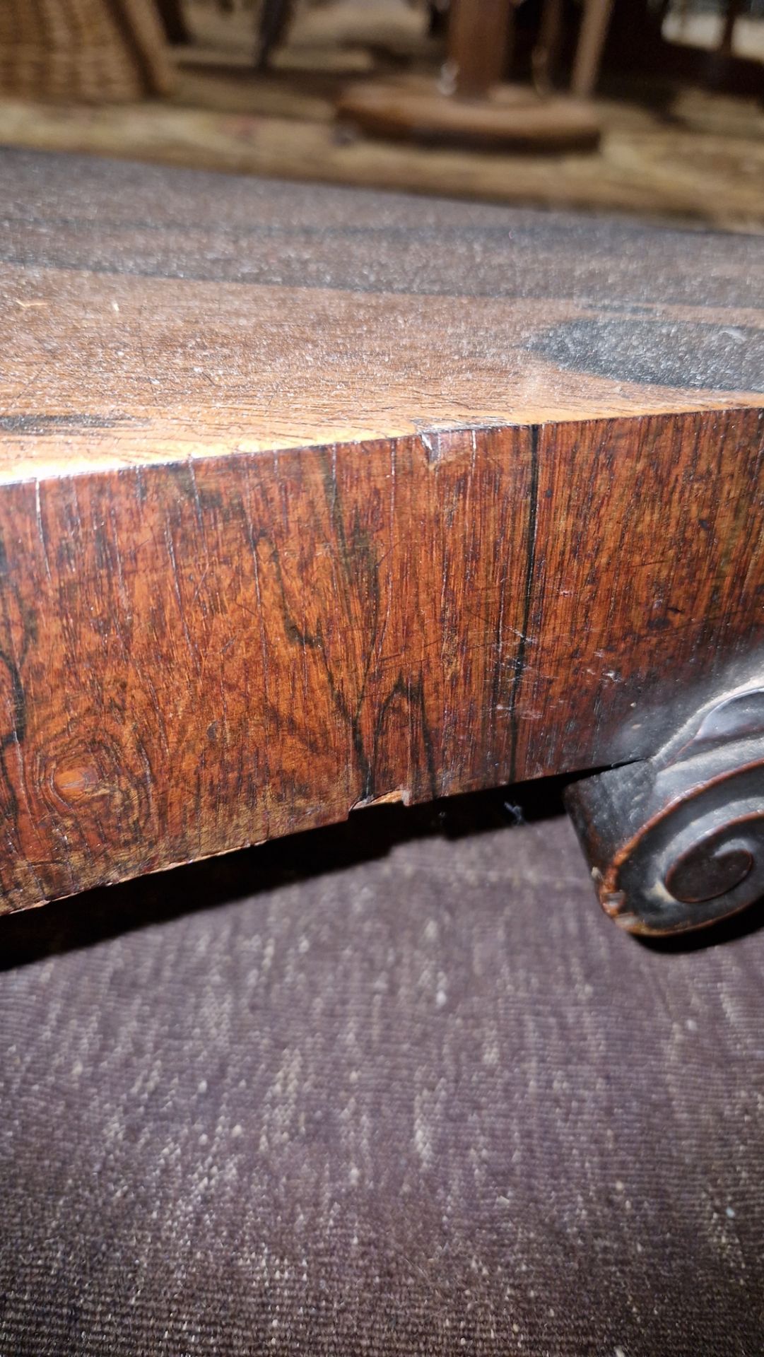 Large early Victorian rosewood tilt-top dining table of circular form, with carved floral central - Image 29 of 30