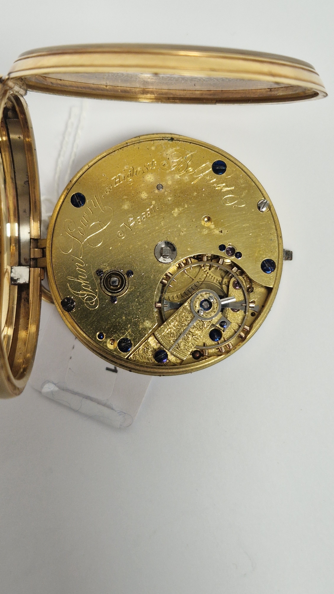 19th century 18ct gold cased open-faced pocket watch, the dial signed John Lowry Belfast, 5557, - Image 3 of 3