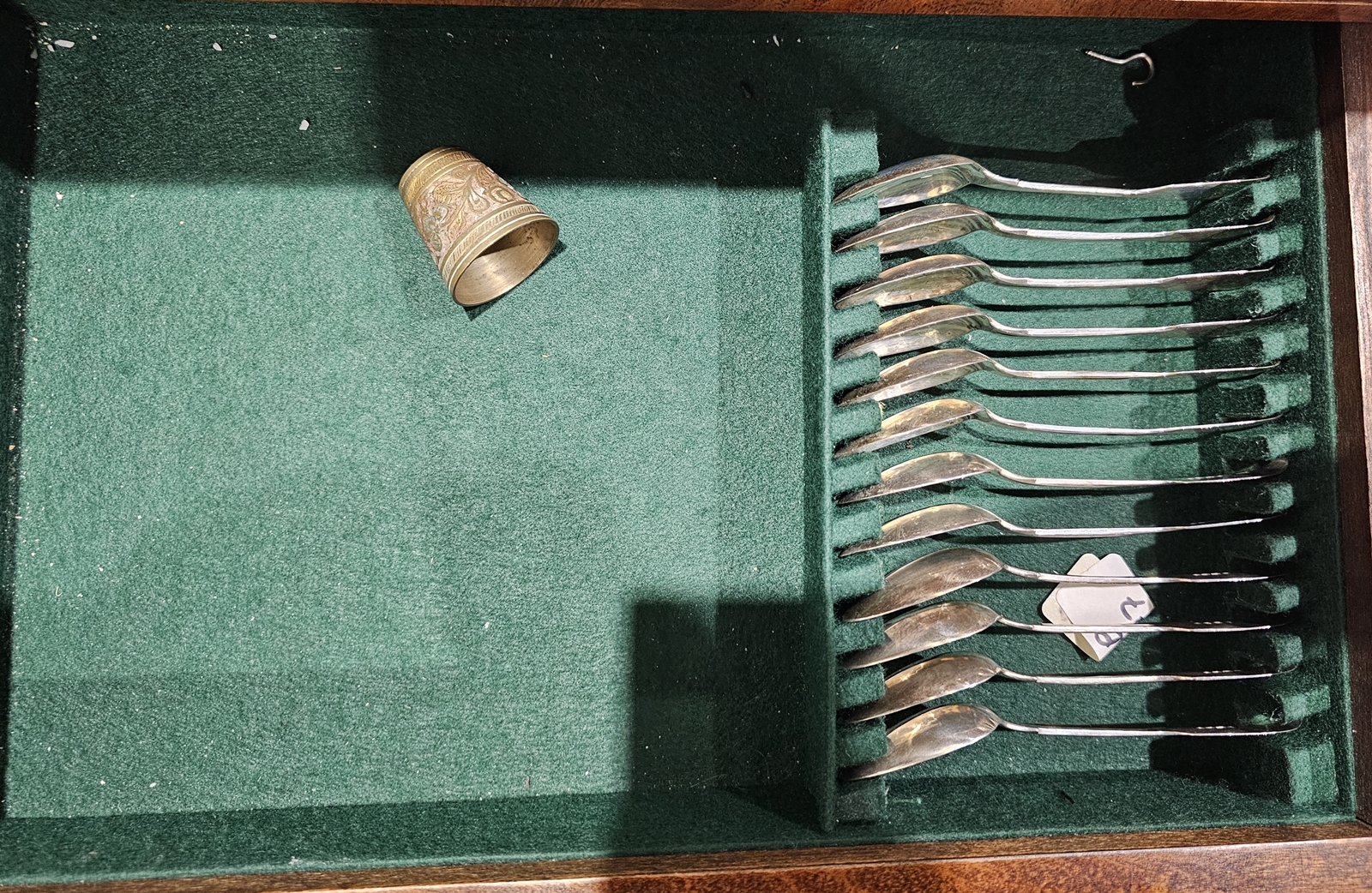 A large matched set of Victorian silver flatware for twelve, including table knives, forks, spoons - Image 5 of 6