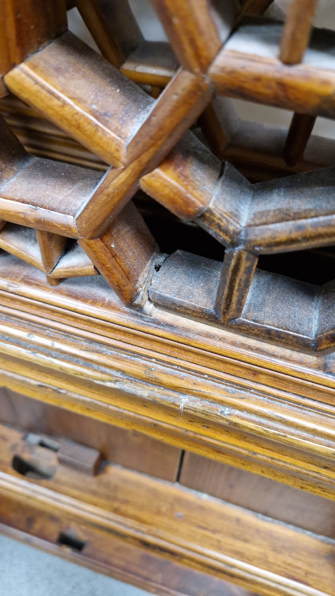 Two Chinese late 19th/early 20th century pierced wooden panels, each of rectangular form, recessed - Image 3 of 17