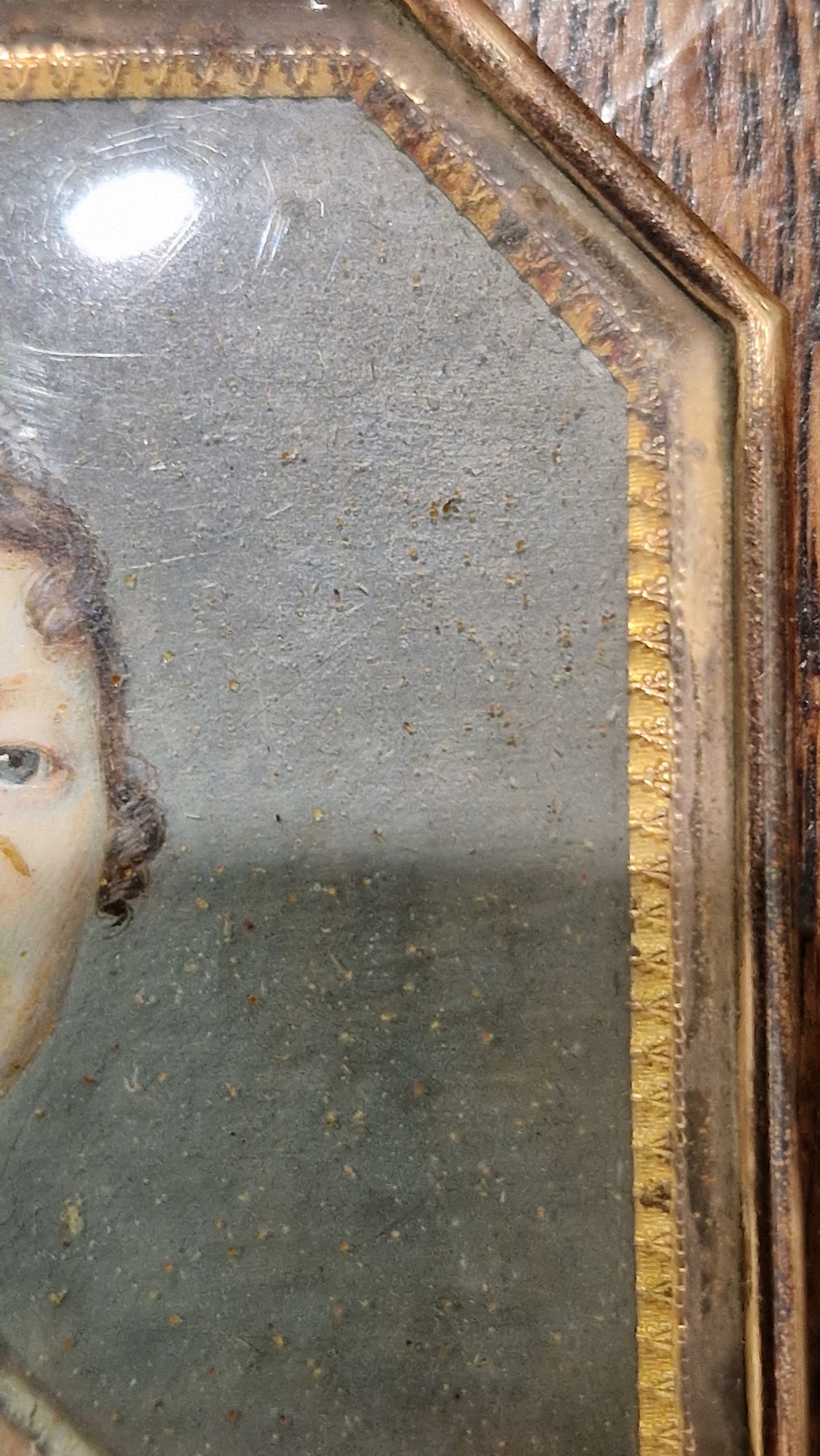 Late 18th/early 19th Century French School Portrait miniature of a lady in watercolour on ivory In - Image 17 of 17