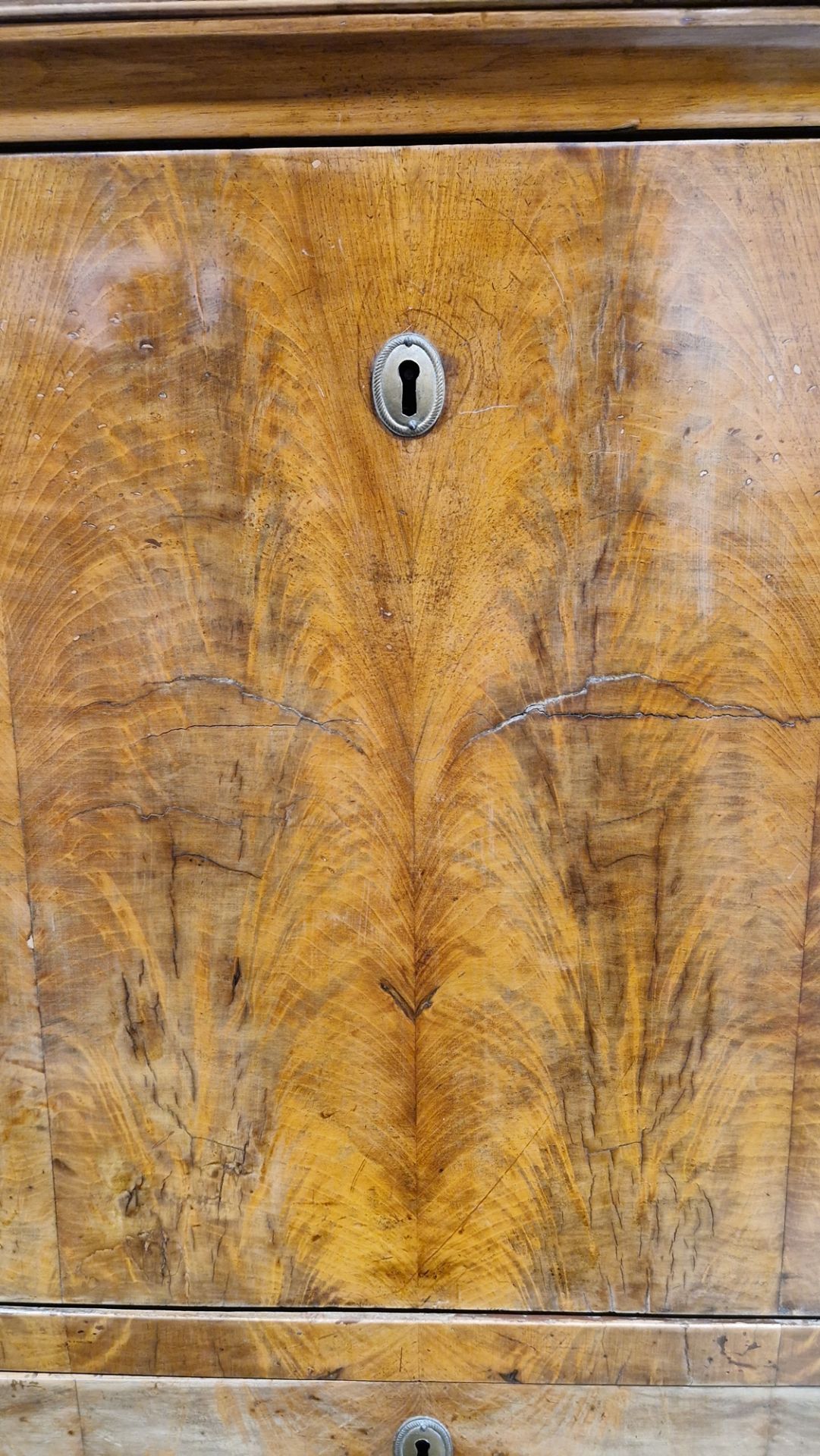 Empire-style walnutwood secretaire a abattant with ovolo cornice, ogee-fronted frieze drawer above - Image 11 of 47