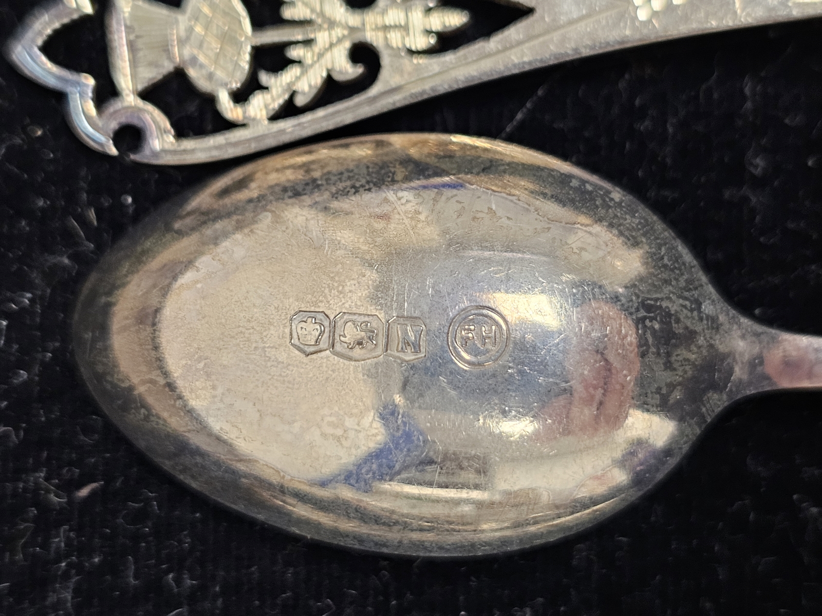 Set of six silver teaspoons by Francis Howard Ltd, Sheffield 1955, the terminals with pierced - Image 3 of 3