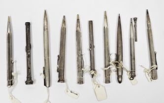 Quantity of silver propelling pencils including a Yard O'Led example, a Victorian example by Sampson