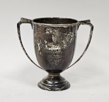Elizabeth II two-handled silver trophy cup, on circular domed foot, engraved for the London County