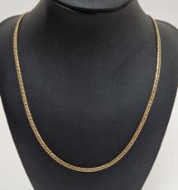 9ct gold flattened curb-link chain necklace, 8.5g  Condition Report Measures approximately 50cm