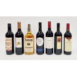 Mixed collection of alcoholic beverages including a bottle of Teachers Scotch whisky, 2 bottles of