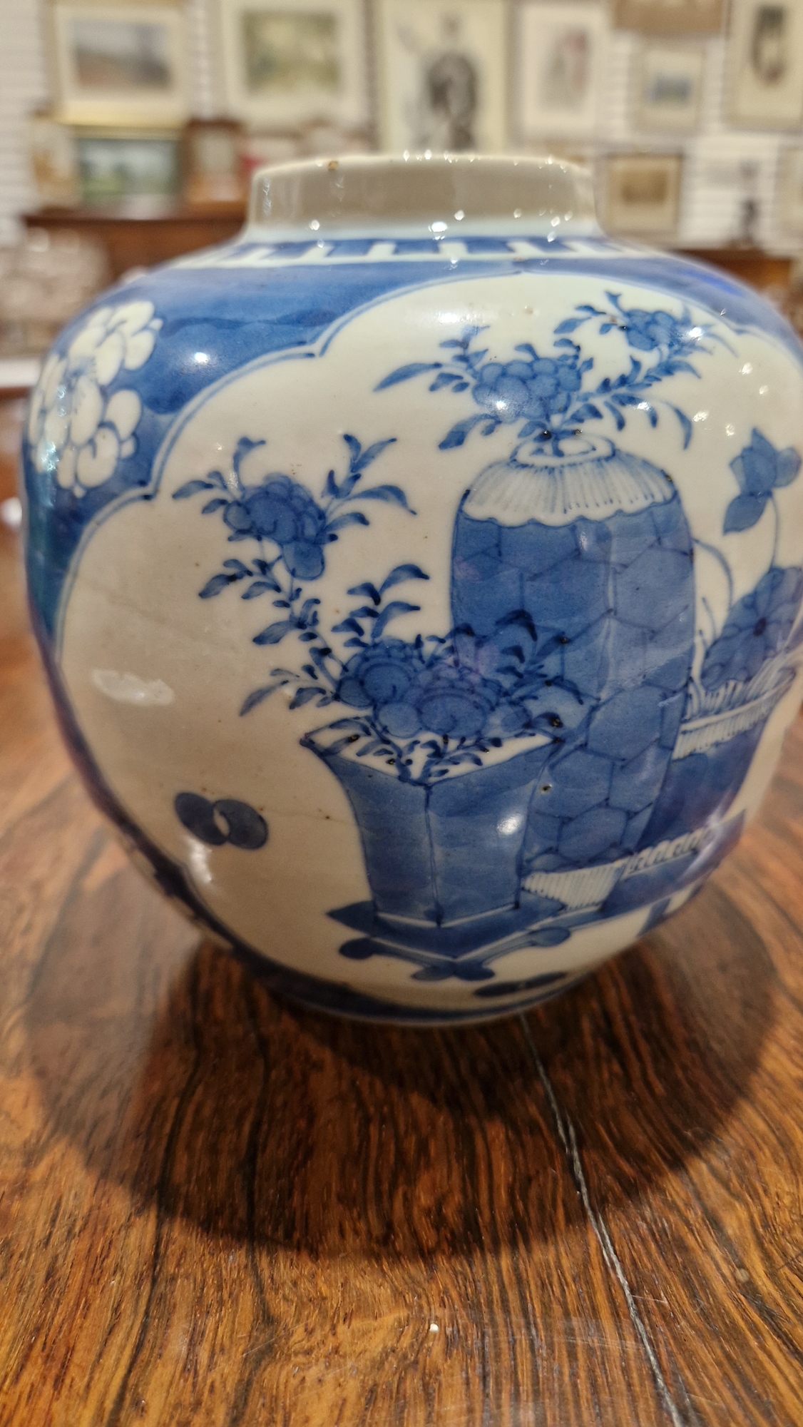 Chinese porcelain ginger jar and cover, 19th century, underglaze blue four-character mark, painted - Image 10 of 16