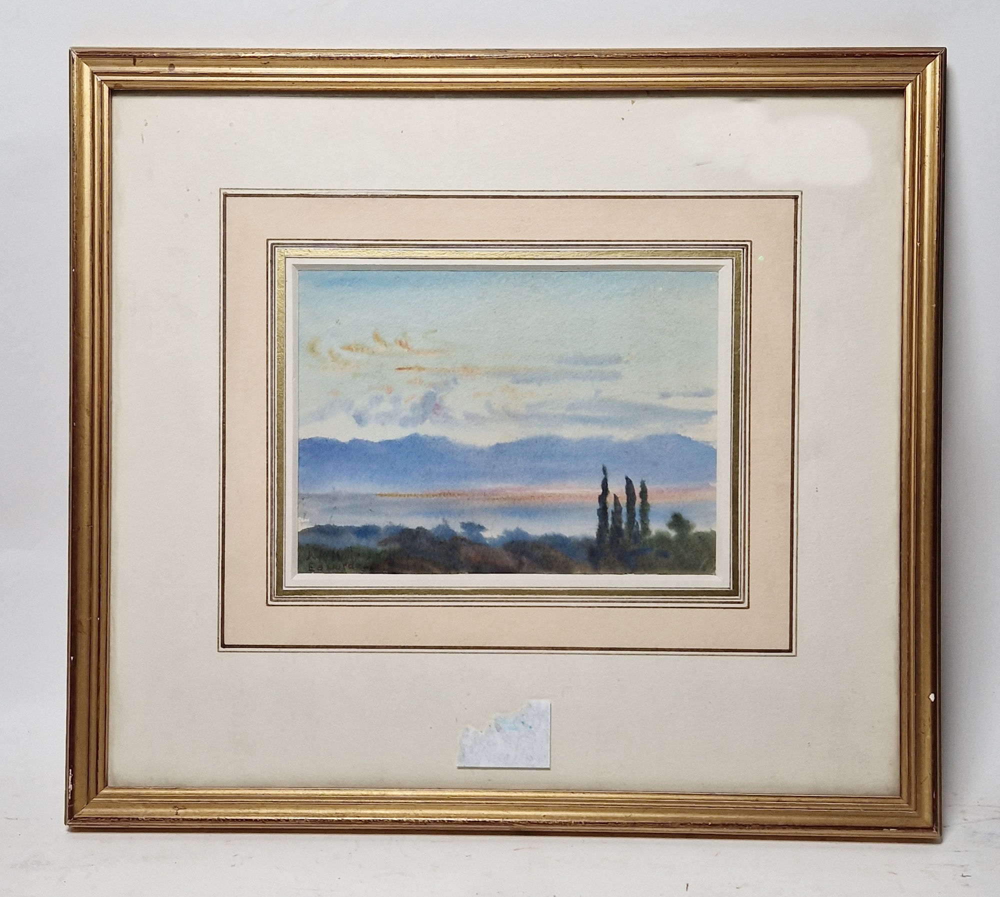 May de Montravel Edwardes (1887-1967) Watercolour on paper Landscape at dusk on the Riviera, - Image 2 of 3