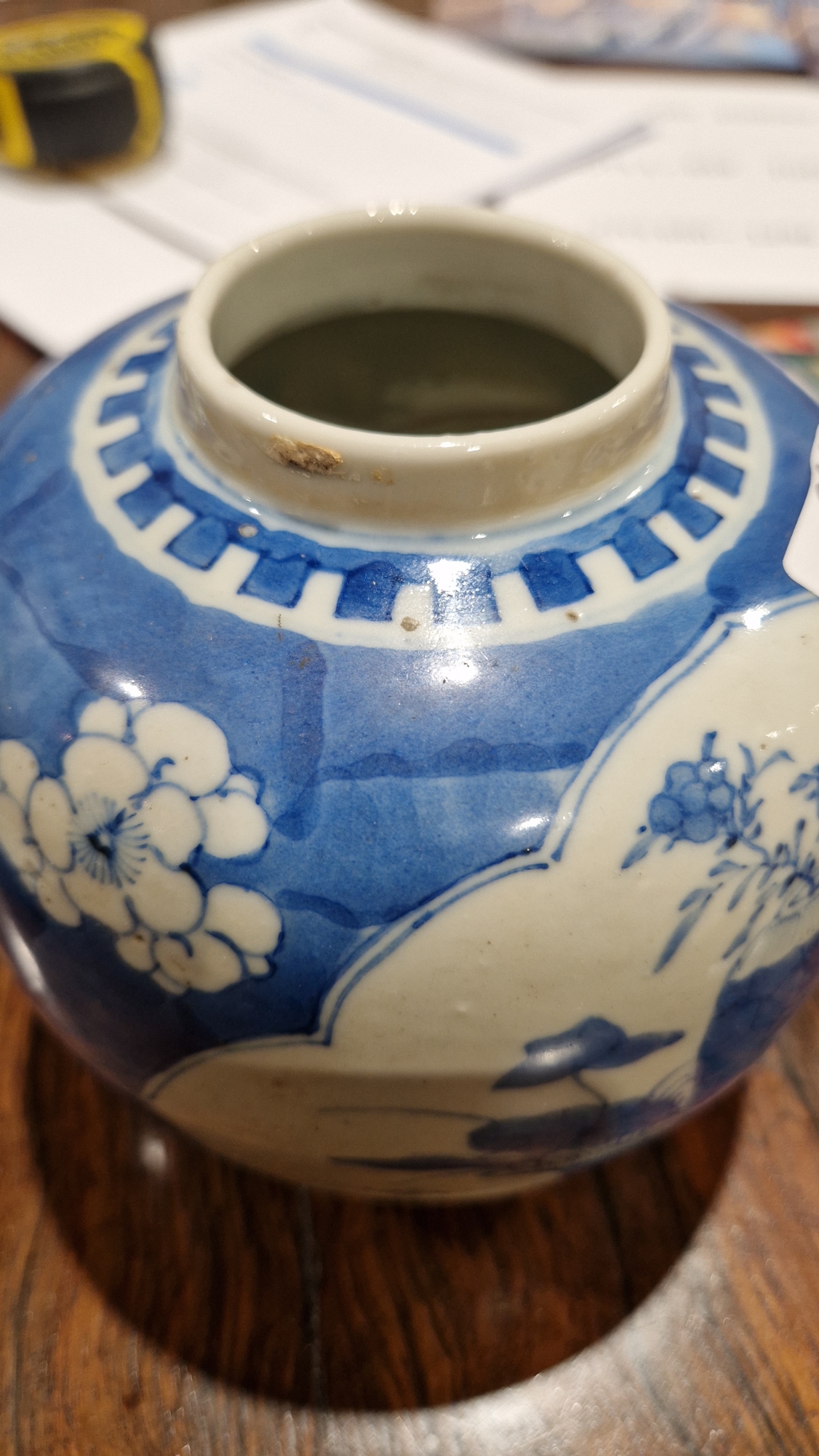 Chinese porcelain ginger jar and cover, 19th century, underglaze blue four-character mark, painted - Image 7 of 16