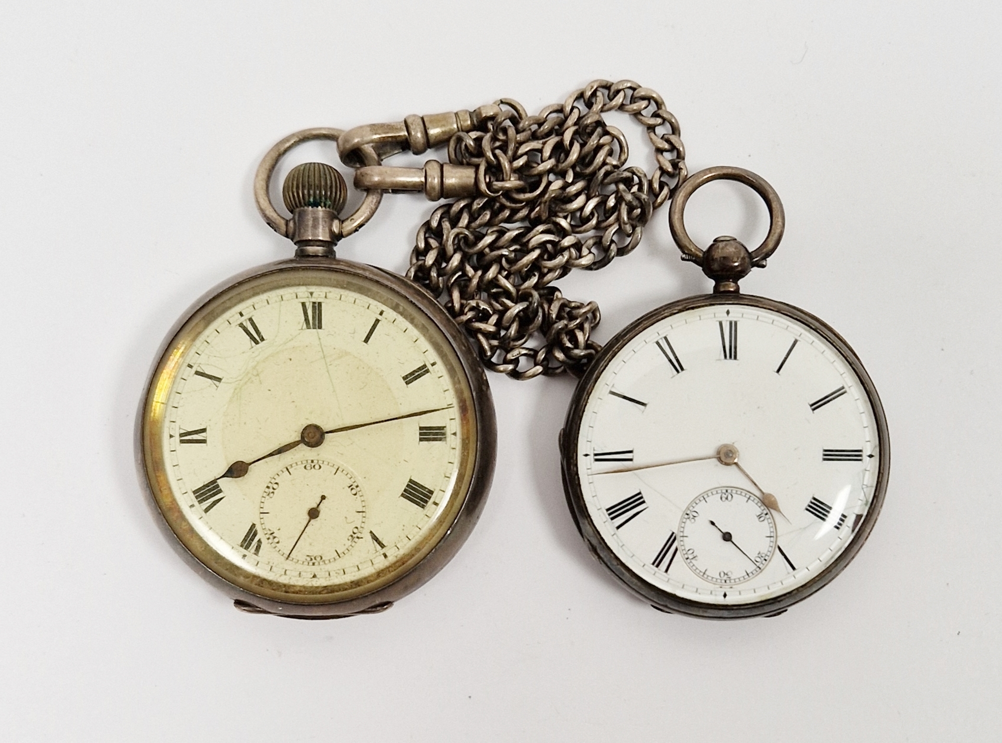 Victorian silver-cased open-faced pocket watch, the enamel dial having Roman numerals  with - Image 4 of 4