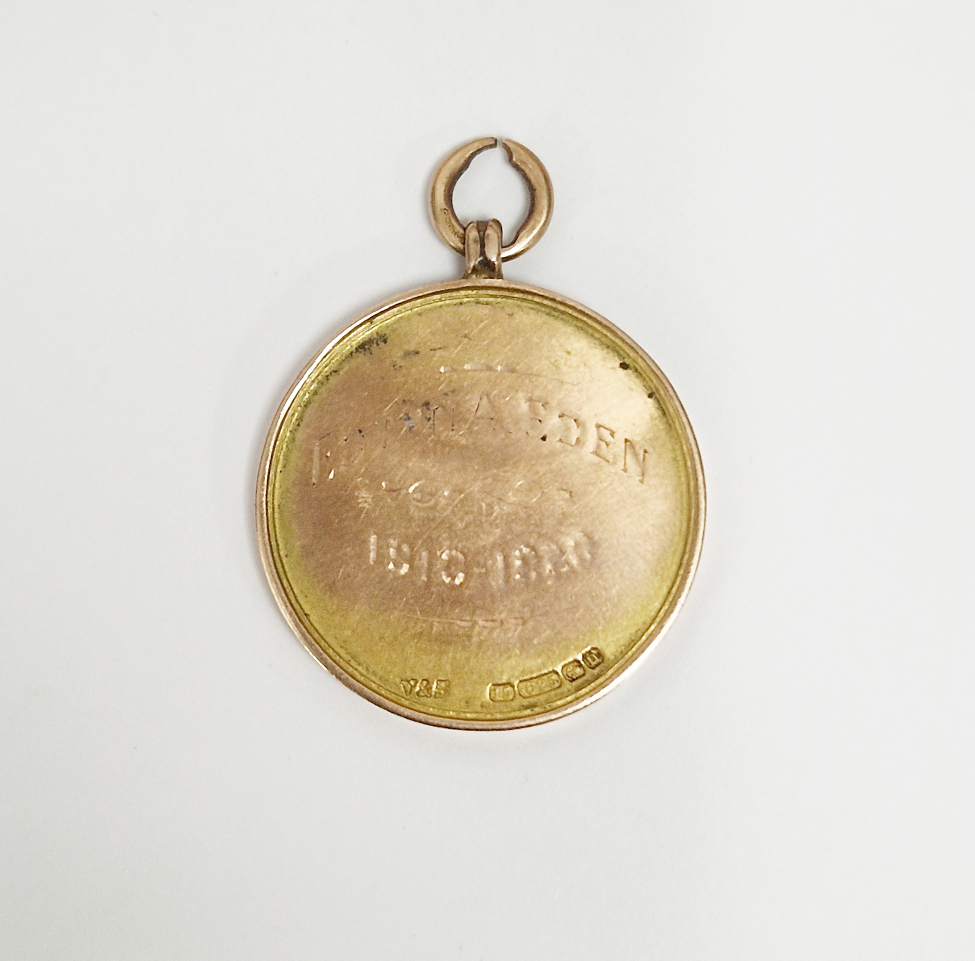 Essex County Football Association 15ct gold Long Service medallions, 1930's, awarded to Teddy - Image 2 of 2