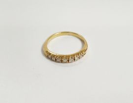 18ct gold and diamond half-eternity ring, the stones claw set  Condition Report Ring size - P